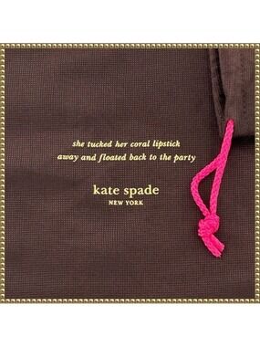 Kate Spade Large Brown Gold Pink Drawstring Dust Bag